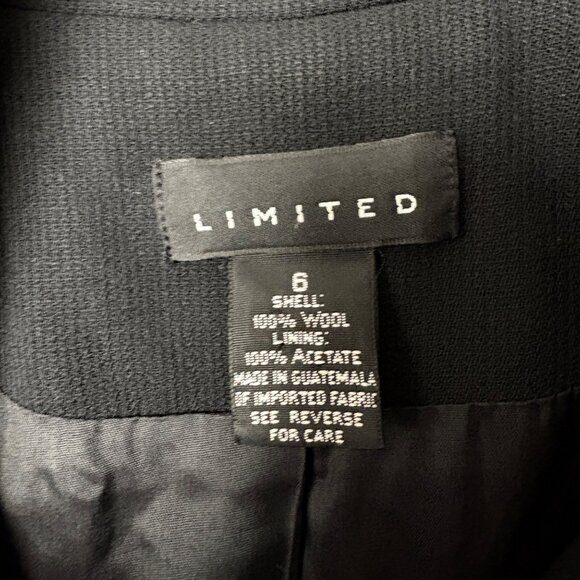 The Limited Womens Black Wool Blazer Size 6 Lined Button Front Classic Office - Picture 8 of 10